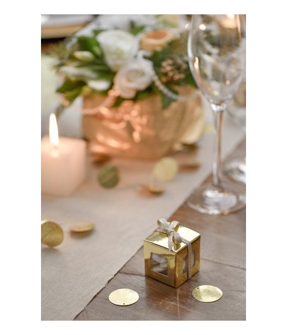 Boîte carrée métallisée Or