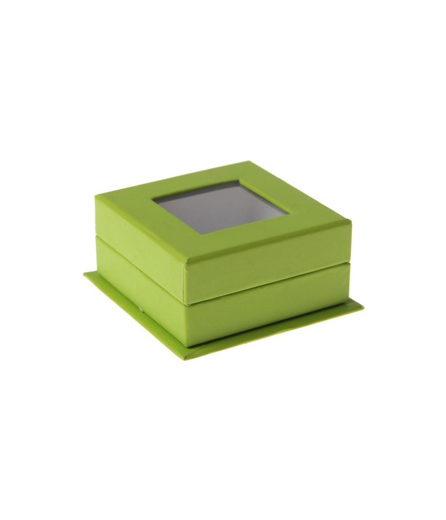 Boîte carrée à fenêtre Vert (Sachet de 4 pièces)