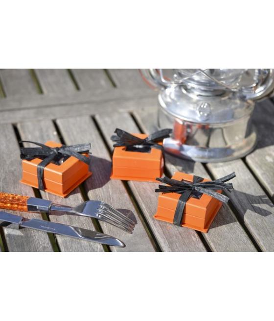 Boîte carrée à fenêtre orange (Sachet de 4 pièces)