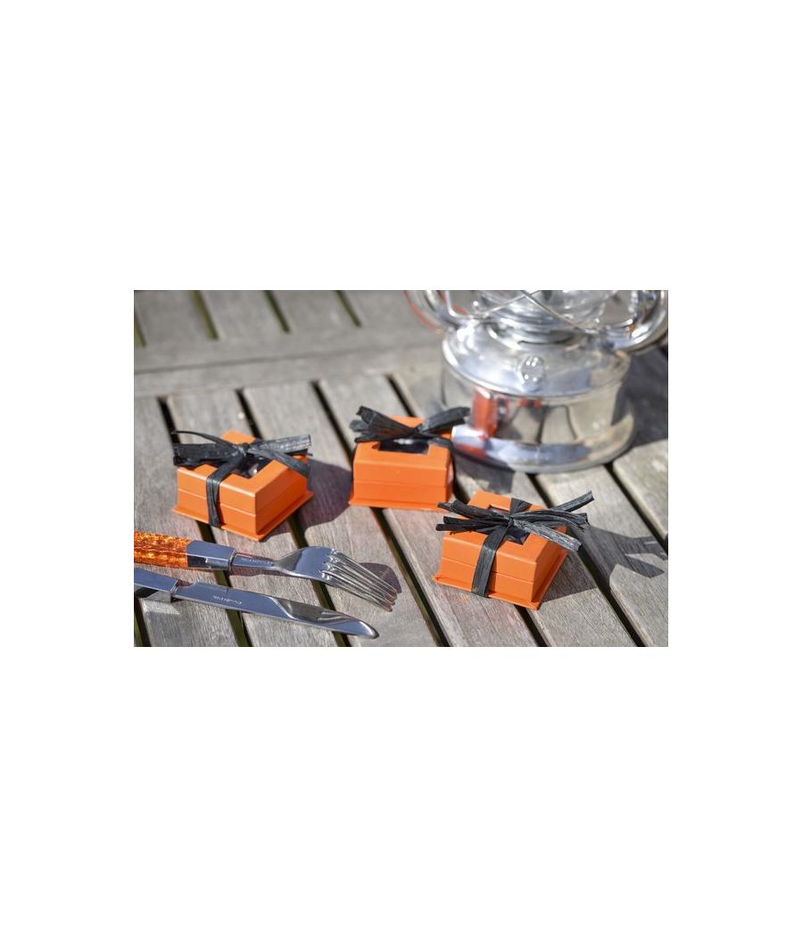 Boîte carrée à fenêtre orange (Sachet de 4 pièces)