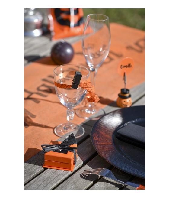 Boîte carrée à fenêtre orange (Sachet de 4 pièces)