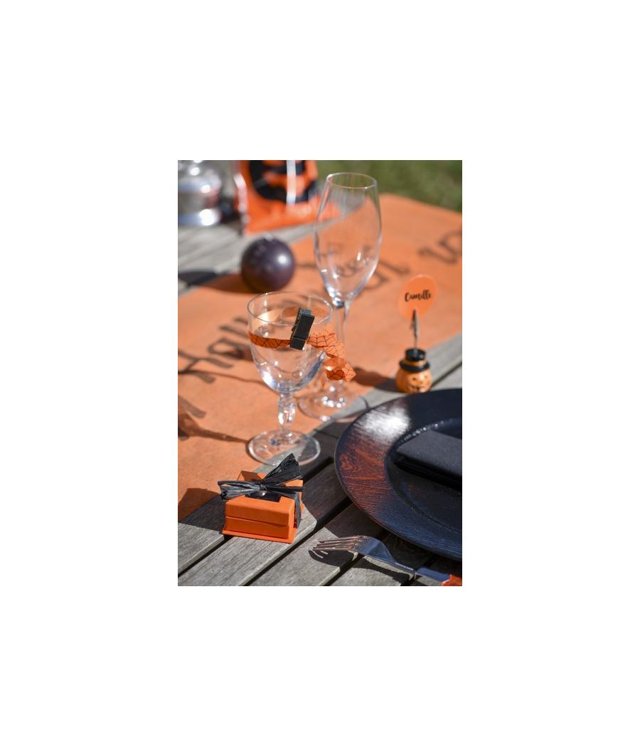 Boîte carrée à fenêtre orange (Sachet de 4 pièces)