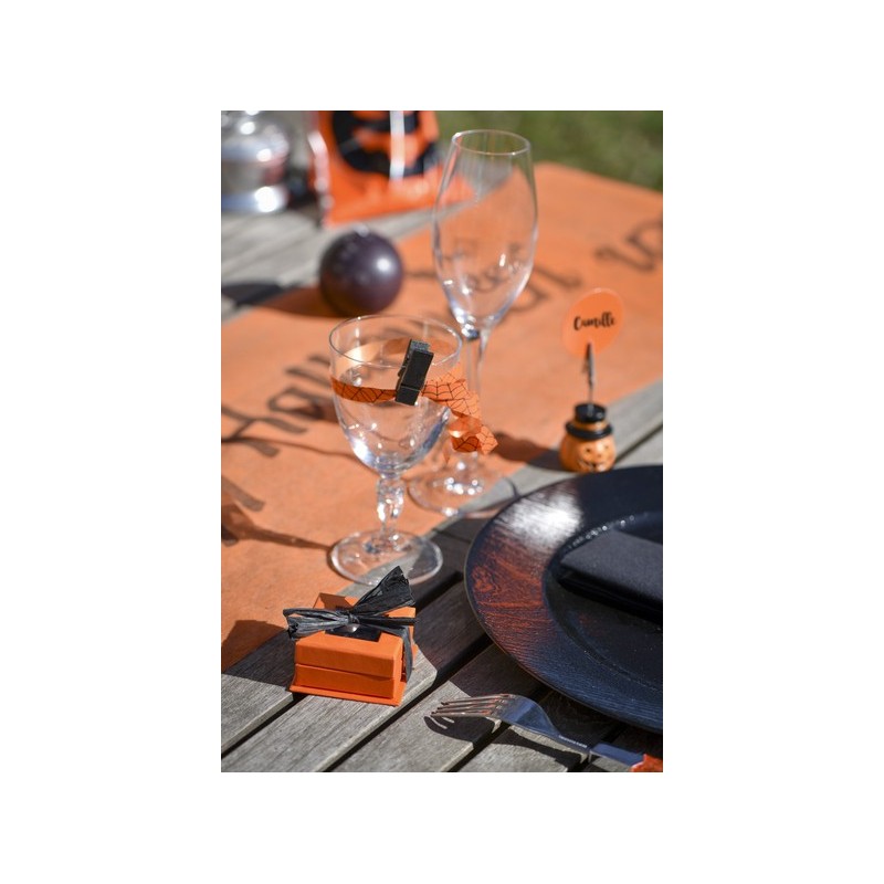 Boîte carrée à fenêtre orange (Sachet de 4 pièces)