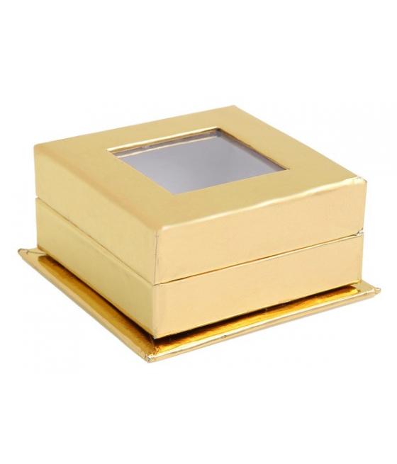 Boîte carrée à fenêtre Or (Sachet de 4 pièces)