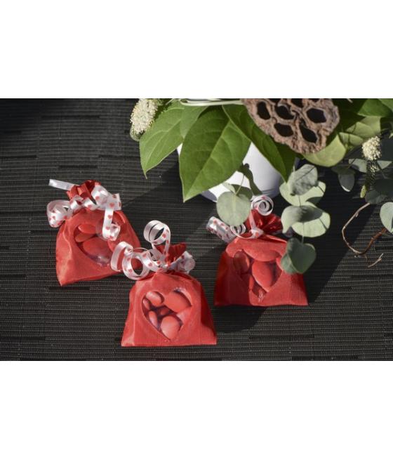 Sachet avec fenêtre coeur Rouge (Sachet de 6 pièces)