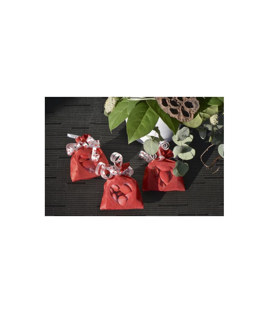 Sachet avec fenêtre coeur Rouge (Sachet de 6 pièces)