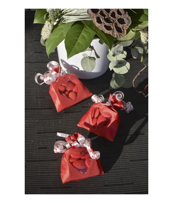 Sachet avec fenêtre coeur Rouge (Sachet de 6 pièces)