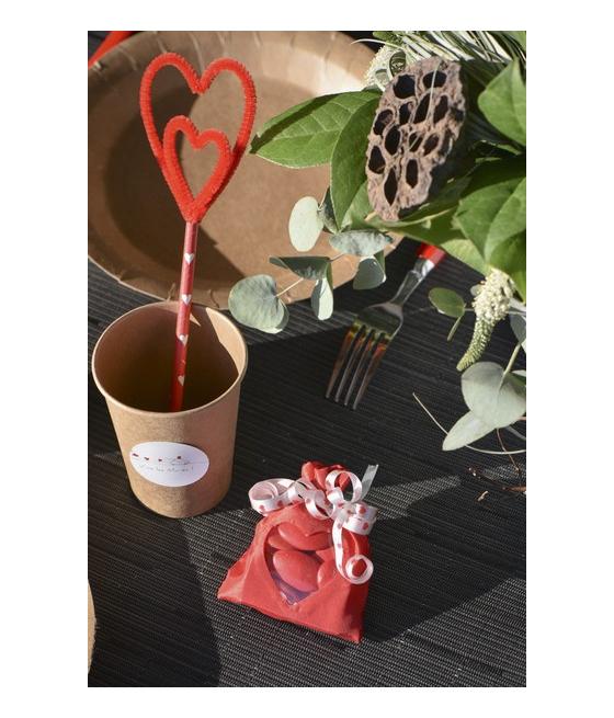 Sachet avec fenÃªtre coeur Rouge Sachet de  piees 