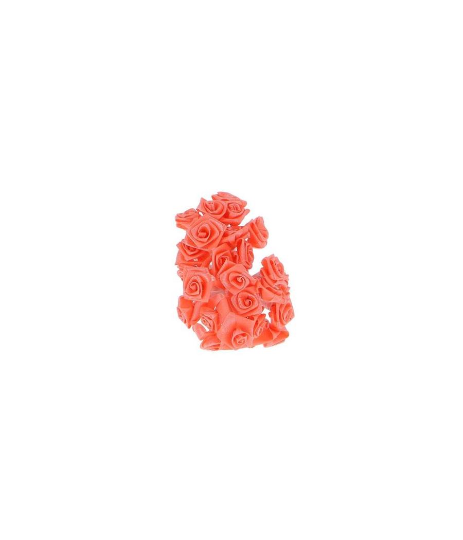 Mini-roses en satin Corail