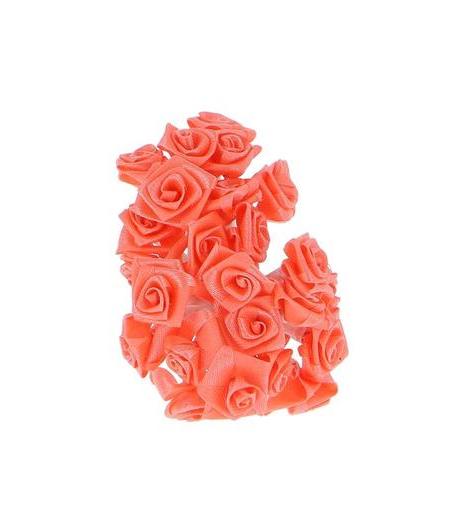 Mini-roses en satin Corail