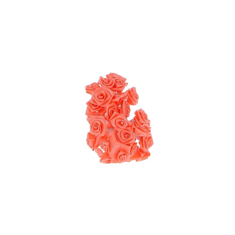 Mini-roses en satin Corail