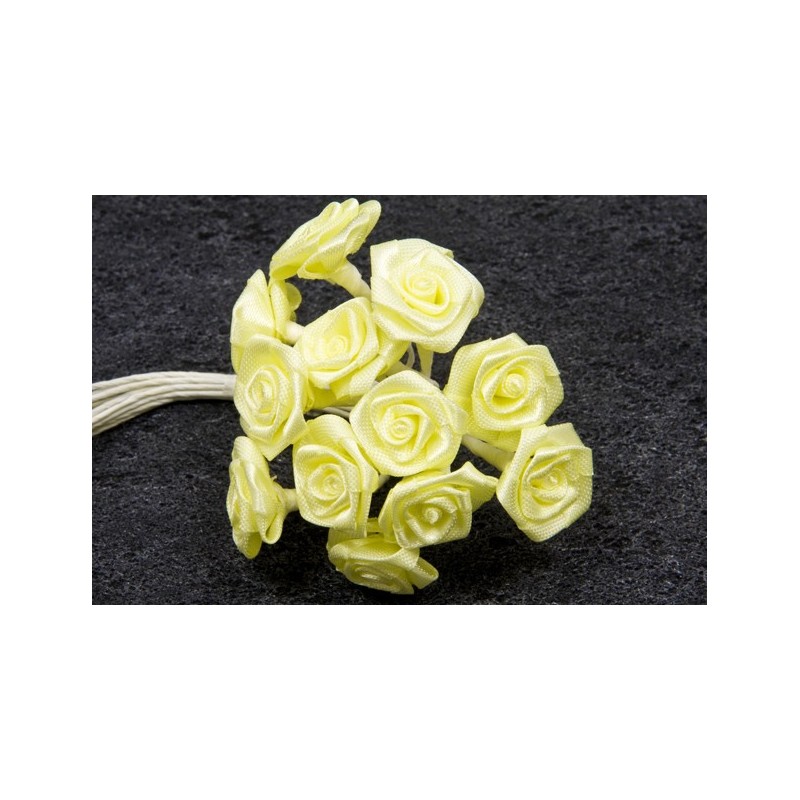 Mini-roses en satin Jaune vif