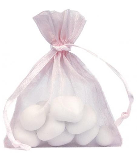 Sachet Organdi uni Rose (Sachet de 10 pièces)