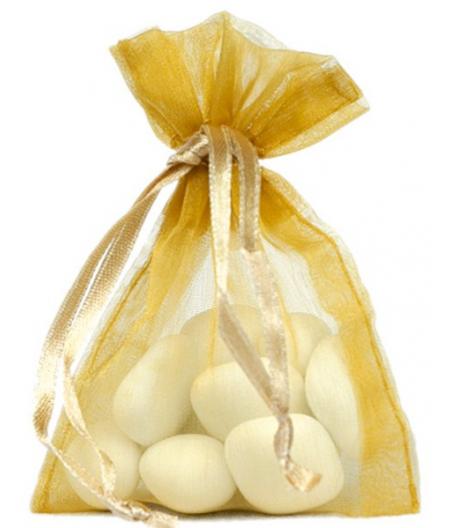 Sachet Organdi uni Or (Sachet de 10 pièces)