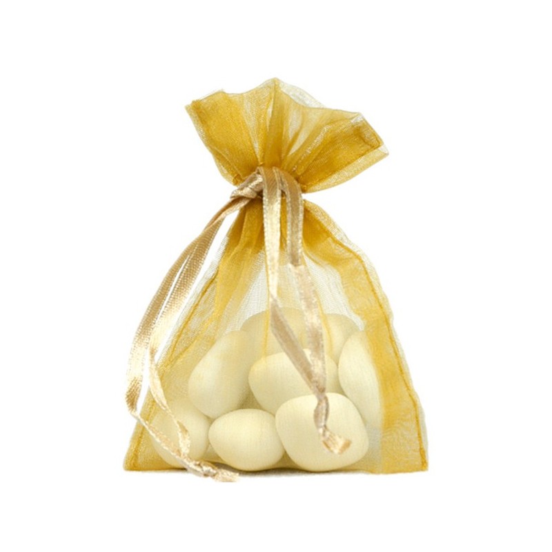Sachet Organdi uni Or (Sachet de 10 pièces)