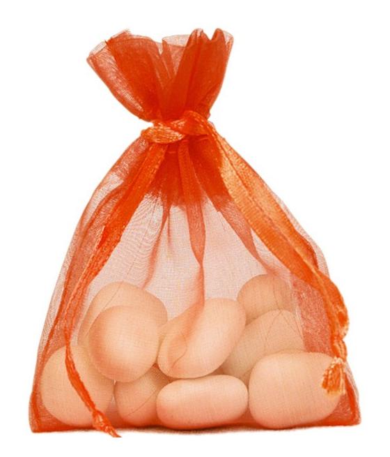 Sachet Organdi uni Orange (Sachet de 10 pièces)