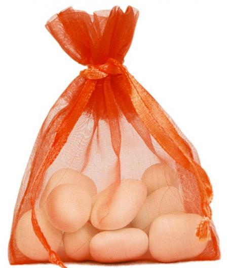 Sachet Organdi uni Orange (Sachet de 10 pièces)