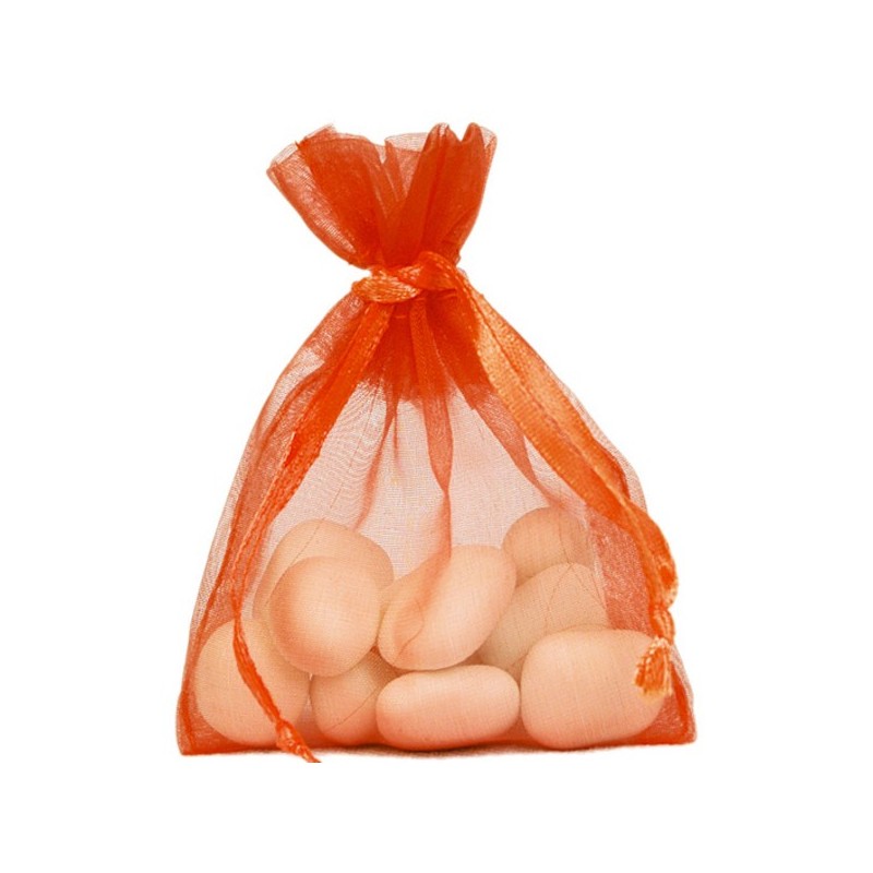 Sachet Organdi uni Orange (Sachet de 10 pièces)