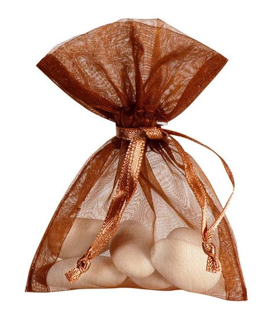 Sachet Organdi uni Chocolat (Sachet de 10 pièces)