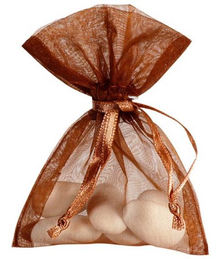 Sachet Organdi uni Chocolat (Sachet de 10 pièces)