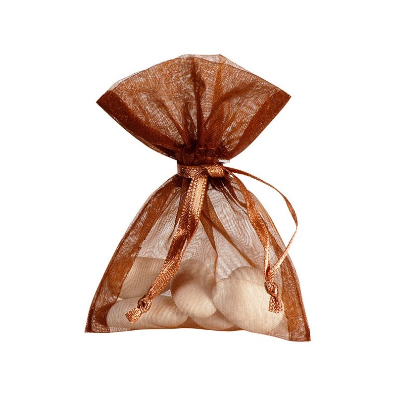 Sachet Organdi uni Chocolat (Sachet de 10 pièces)