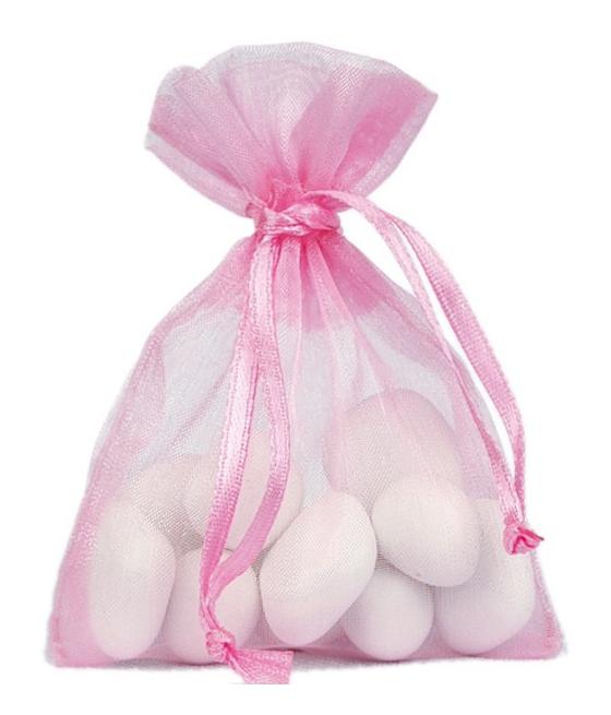 Sachet Organdi uni Rose vif (Sachet de 10 pièces)