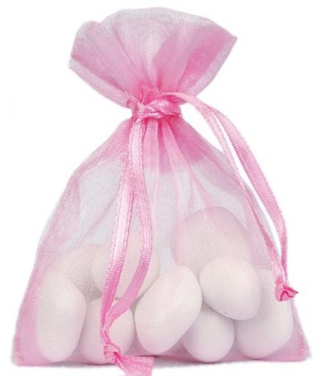 Sachet Organdi uni Rose vif (Sachet de 10 pièces)