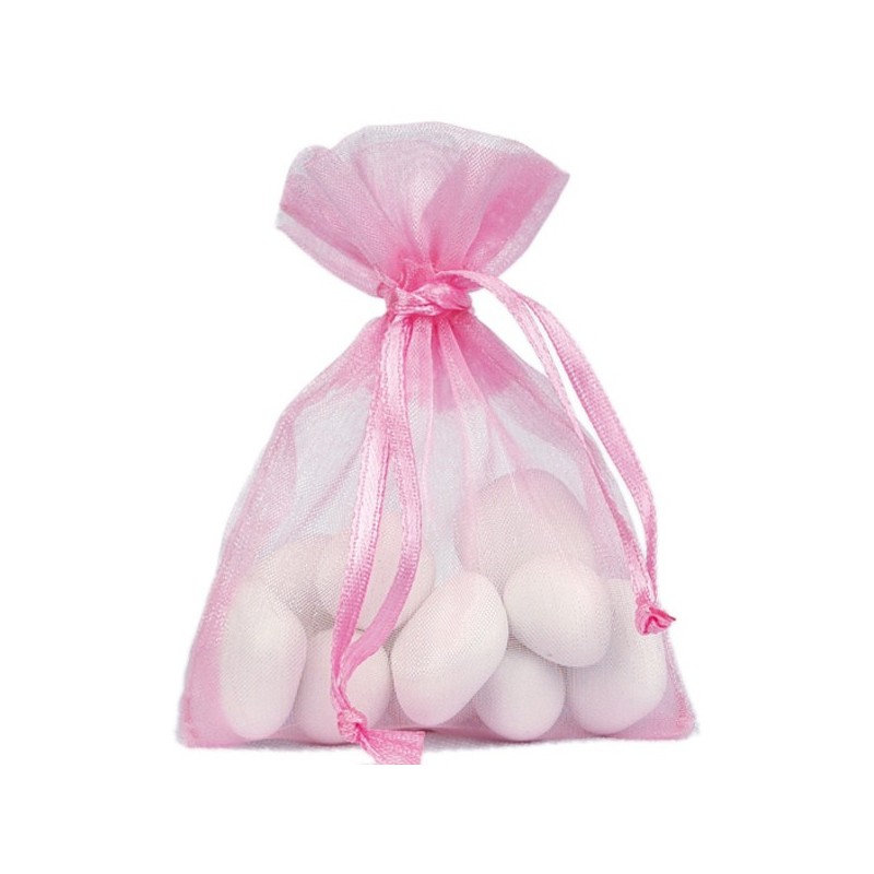 Sachet Organdi uni Rose vif (Sachet de 10 pièces)