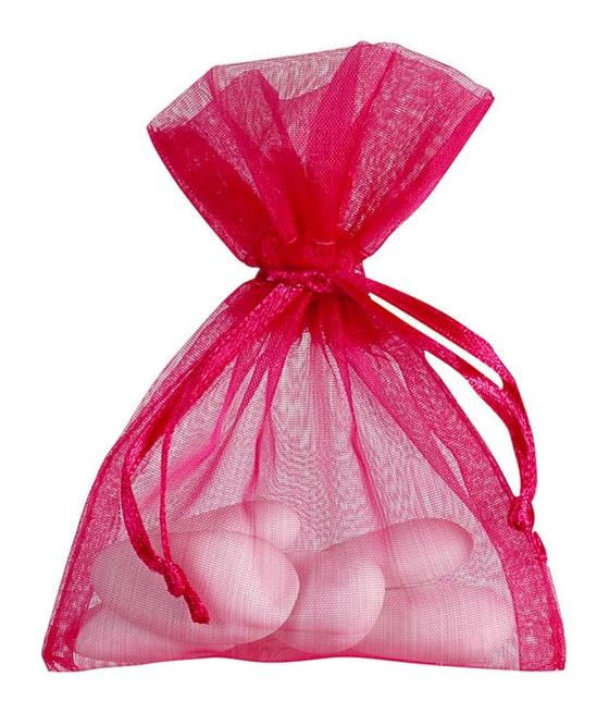 Sachet Organdi uni Fuchsia (Sachet de 10 pièces)