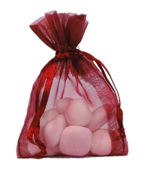 Sachet Organdi uni Bordeaux (Sachet de 10 pièces)