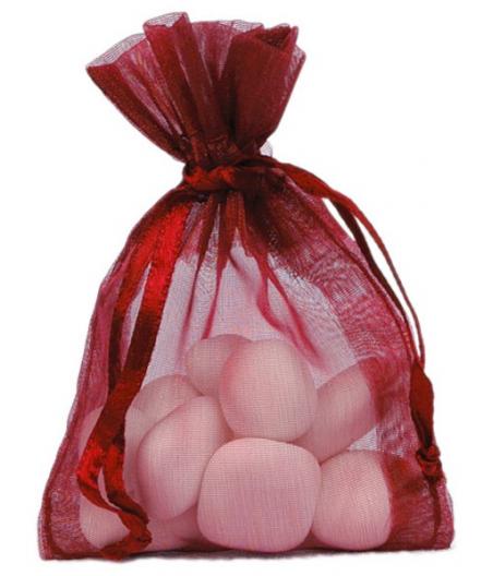 Sachet Organdi uni Bordeaux (Sachet de 10 pièces)