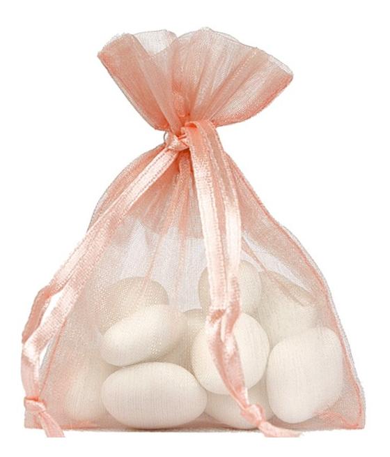 Sachet Organdi uni Corail (Sachet de 10 pièces)