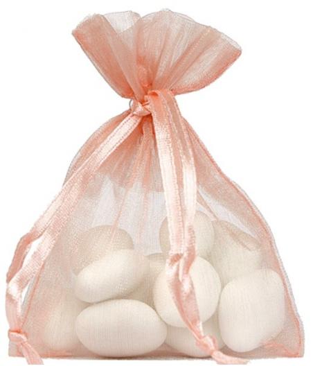 Sachet Organdi uni Corail (Sachet de 10 pièces)