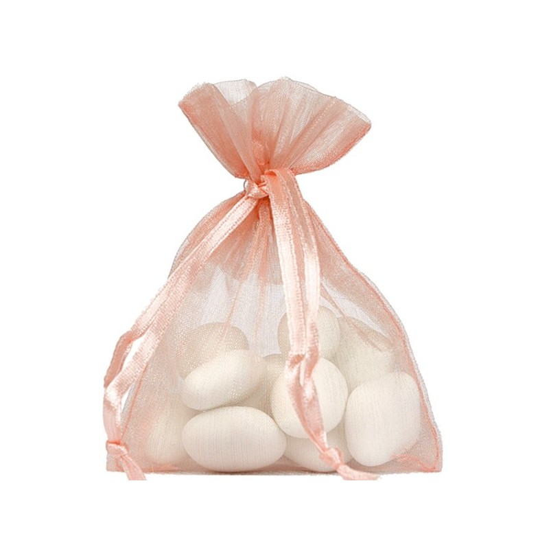 Sachet Organdi uni Corail (Sachet de 10 pièces)