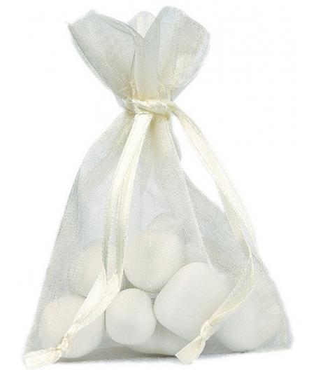 Sachet Organdi uni Ivoire (Sachet de 10 pièces)