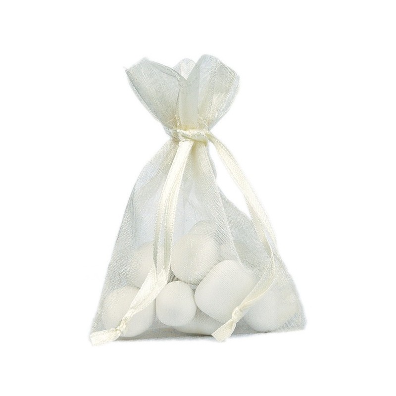 Sachet Organdi uni Ivoire (Sachet de 10 pièces)