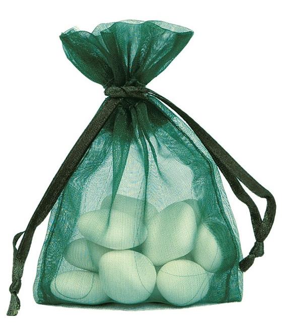Sachet Organdi uni Vert sapin (Sachet de 10 pièces)