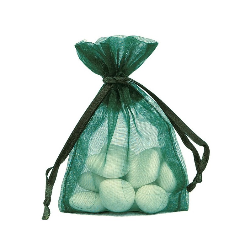 Sachet Organdi uni Vert sapin (Sachet de 10 pièces)