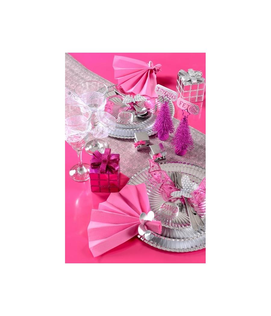 Marque-place fleur metallise Argent Sachet de  piees