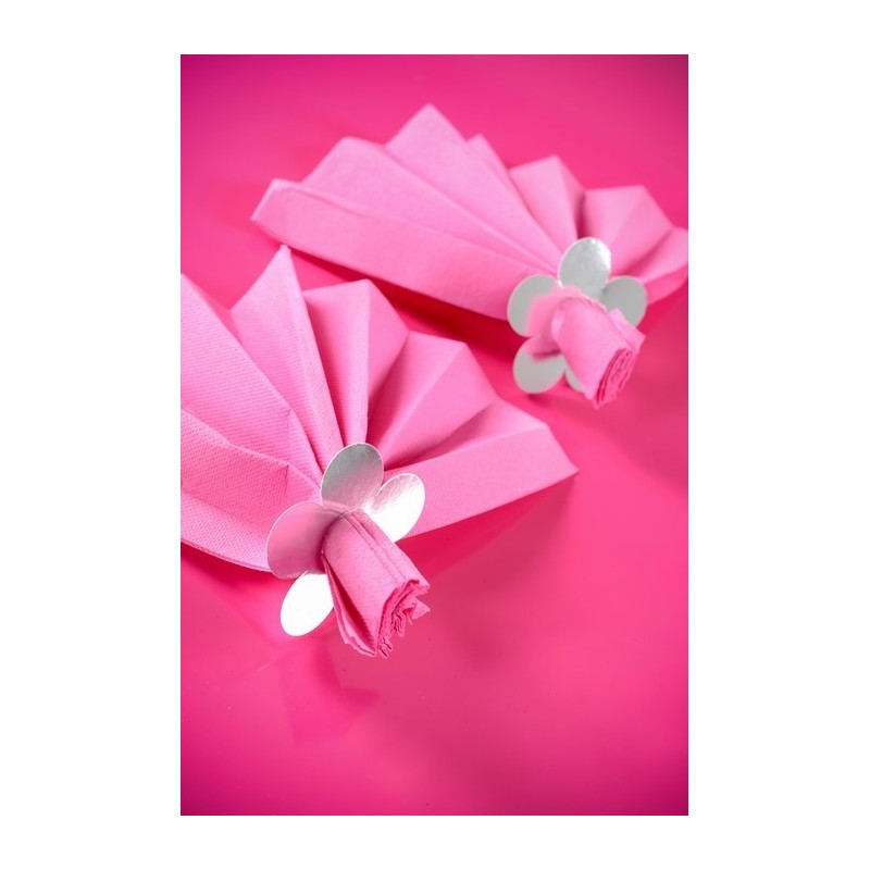 Marque-place fleur metallise Argent Sachet de  piees 