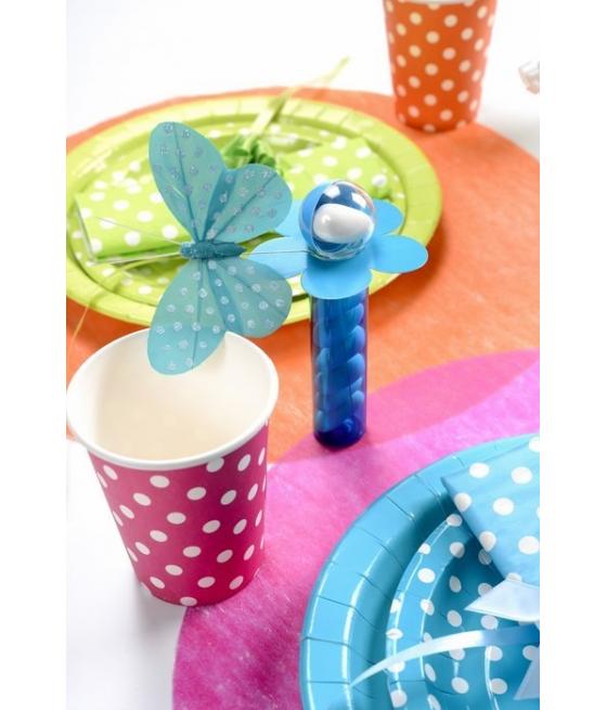 Marque-place fleur Turquoise Sachet de  piees 