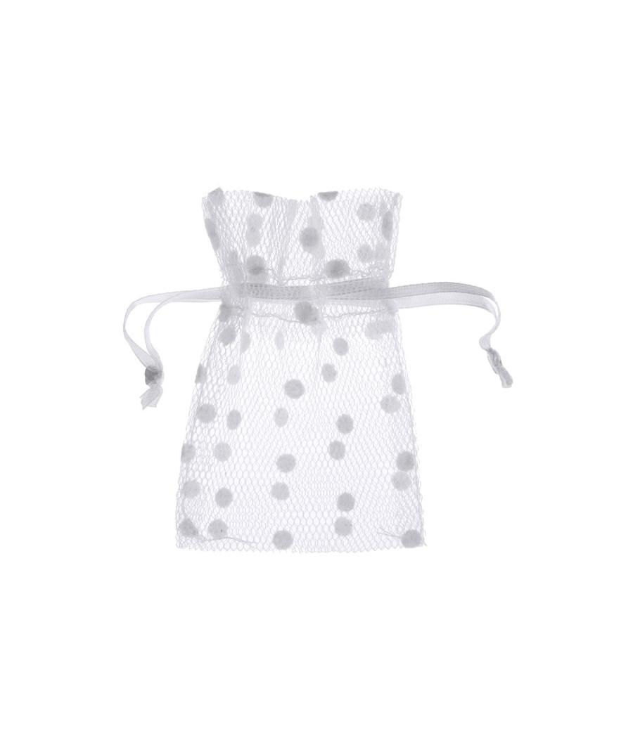 Sachet tulle pois blanc Blanc (Sachet de 6 pièces)