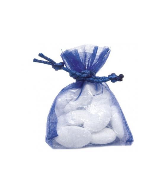 10 sacs organza bleu marine