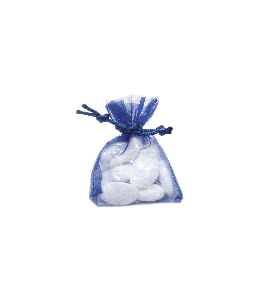 10 sacs organza bleu marine