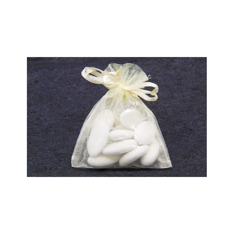 10sacs organza ivoire