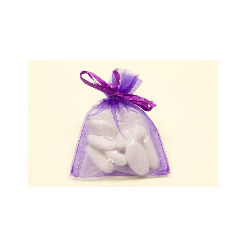  sacs en organza Prune 