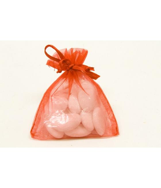 10 sachets organza rouge