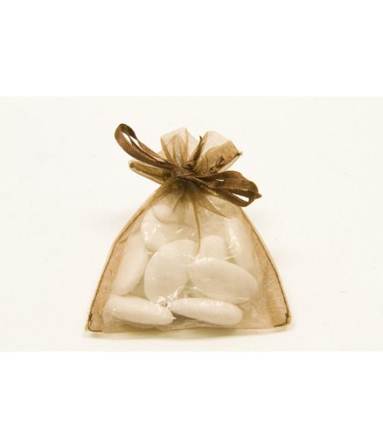 10 sachets organza Marron