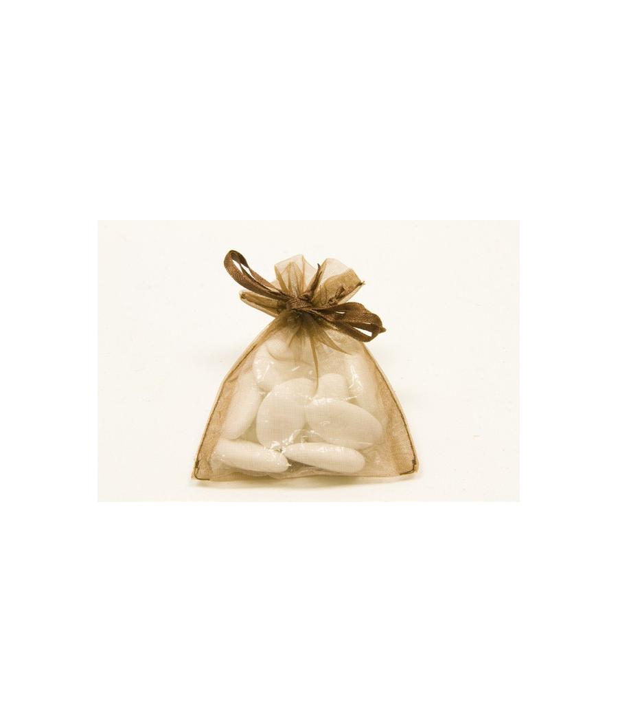 10 sachets organza Marron