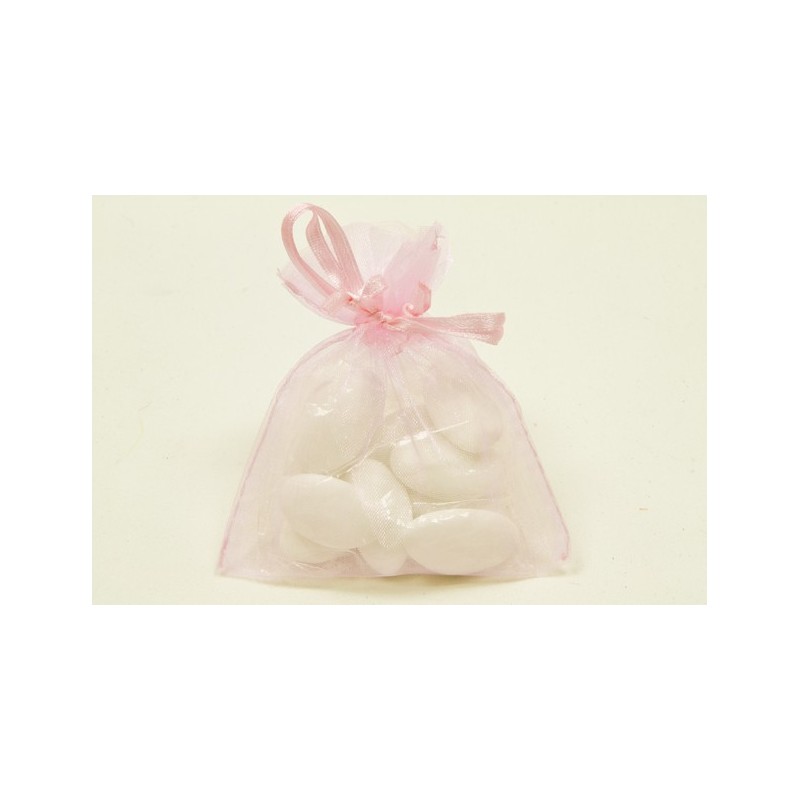 10 sachets organza rose